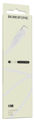 Usb Кабель-зарядка Lightning Borofone BX18 Optimal 2.4A 1м силиконовый белый