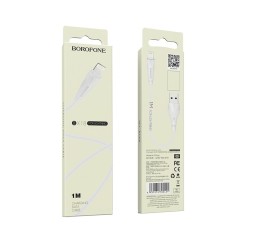 Usb Кабель-зарядка Lightning Borofone BX18 Optimal 2.4A 1м силиконовый белый