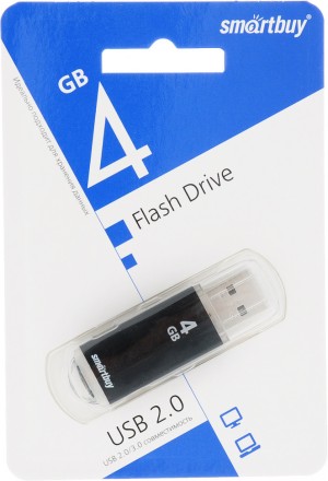  USB флеш накопитель Smartbuy 4GB V-Cut Black (SB4GBVC-K)