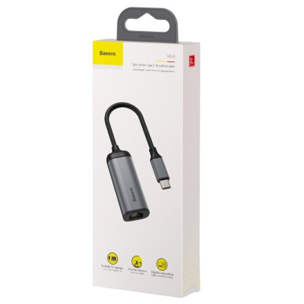  Переходник Baseus Enjoy USB-C на RJ45 (CAHUB-H0G)