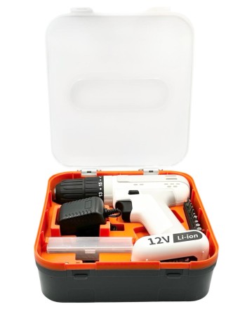  Аккумуляторная ударная дрель-шуруповерт MarsWorker 12V Lithium Impact Drill белая