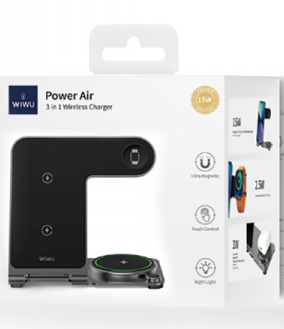  Беспроводное зарядное устройство 3в1 Wiwu Power Air Wi-W005 15W черное