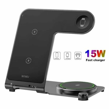  Беспроводное зарядное устройство 3в1 Wiwu Power Air Wi-W005 15W черное