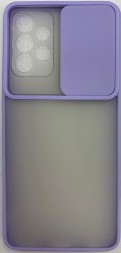 Накладка со шторкой камеры Samsung Galaxy A72 матовая сиреневая