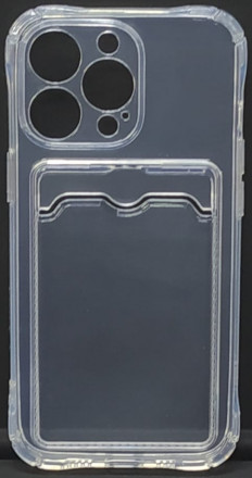 Чехол-накладка силикон с карманом под карту i-Phone 13 Pro 6.1&quot; прозрачная