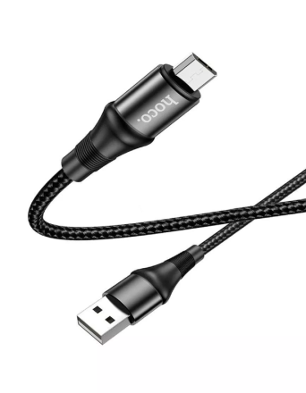  Usb Кабель-зарядка Micro Hoco X50 2.4A 1м в тканевой оплетке черный