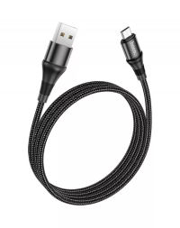 Usb Кабель-зарядка Micro Hoco X50 2.4A 1м в тканевой оплетке черный