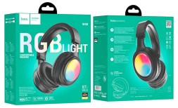 Стереонаушники Bluetooth полноразмерные Hoco W48 RGB черные
