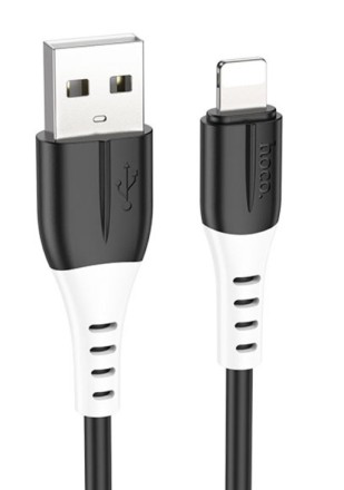  Usb Кабель-зарядка Lightning Hoco X82 Silicone 2A 1м мягкий силиконовый черный