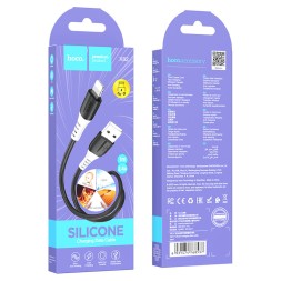 Usb Кабель-зарядка Lightning Hoco X82 Silicone 2A 1м мягкий силиконовый черный