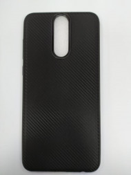 Накладка для Huawei Honor 9i силикон карбон чёрная
