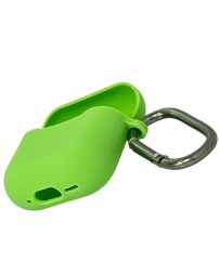 Силиконовый чехол для AirPods 4 с карабином зеленый