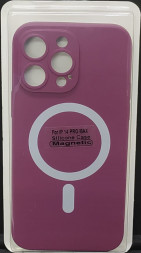 Накладка для i-Phone 14 Pro Max 6.7&quot; Magsafe силикон бордовая