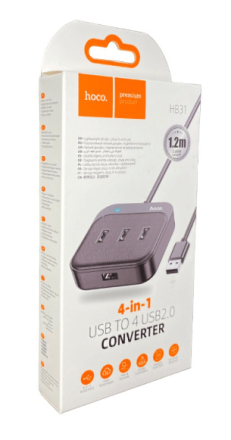  USB-хаб Hoco HB31 4 порта USB2.0 черный