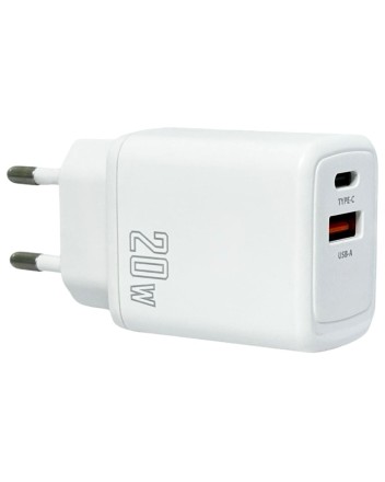  Сетевое зарядное устройство EOFE E203 1C/1USB 20W белое