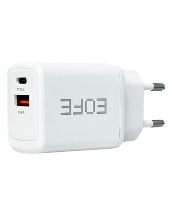  Сетевое зарядное устройство EOFE E203 1C/1USB 20W белое