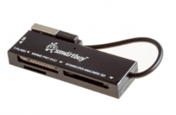 Картридер Smartbuy 717, USB 2.0 - SD/microSD/MS/M2, черный (SBR-717-K)
