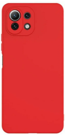  Накладка для Xiaomi Mi 11 Lite Silicone cover без логотипа красная