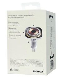 Держатель магнитный c Magsafe Momax 1-Charge Flow 15W CM29W белый