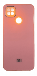 Чехол-накладка для Xiaomi Redmi 9C силикон (стеклянная крышка) розовая