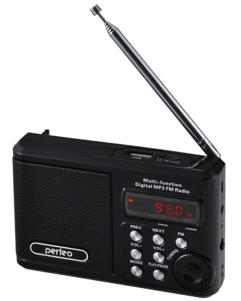 Perfeo мини-аудио Sound Ranger 2Вт/FM/AUX/USB/MicroSD/1000mAh (PF-SV922BK) черная