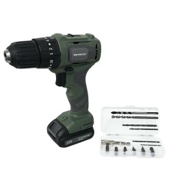 Аккумуляторная ударная дрель-шуруповерт MarsWorker 12V Lithium Impact Drill зеленая