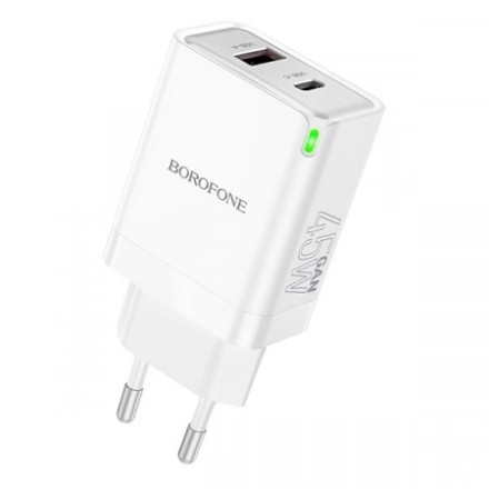  Сетевое зар. устр. Borofone BN16 1USB/1C 18W/45W белое