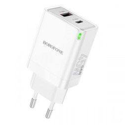 Сетевое зар. устр. Borofone BN16 1USB/1C 18W/45W белое