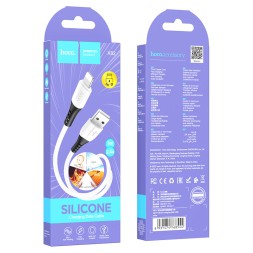 Usb Кабель-зарядка Lightning Hoco X82 Silicone 2A 1м мягкий силиконовый белый