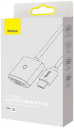 Переходник Baseus Lite series HDMI на VGA +3.5мм/MicroUSB (WKQX010102) белый