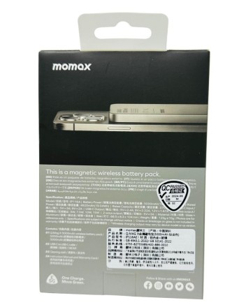  Powerbank магнитный с MagSafe Momax Q. Mag X 5000mAh IP116AE титан
