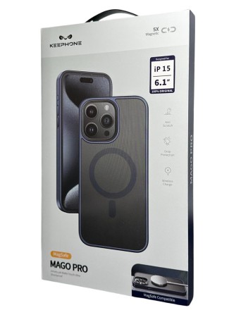  Накладка для i-Phone 15 Keephone Mago Pro Magsafe синий