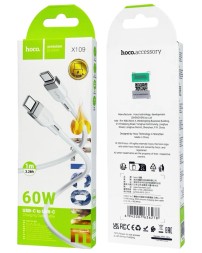 Usb Кабель-зарядка Type-C на Type-C Hoco X109 3A 60W 1м силиконовый белый