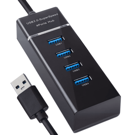  Perfeo USB-HUB 4 Port, (PF-H031 Black) чёрный
