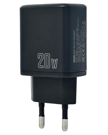  Сетевое зарядное устройство EOFE E203 1C/1USB 20W черное