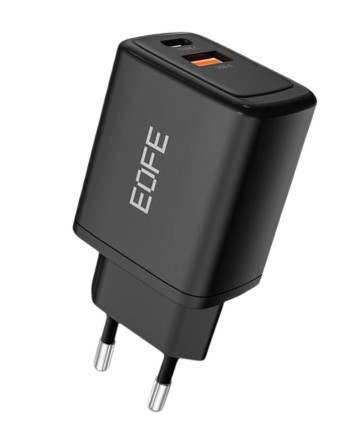  Сетевое зарядное устройство EOFE E203 1C/1USB 20W черное