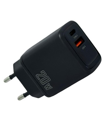  Сетевое зарядное устройство EOFE E203 1C/1USB 20W черное