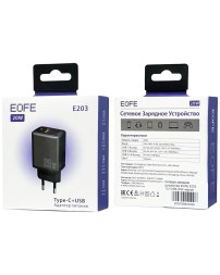 Сетевое зарядное устройство EOFE E203 1C/1USB 20W черное