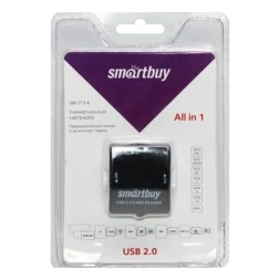 Картридер Smartbuy 713, USB 2.0 - SD/microSD/MS/M2 (SBR-713-K) черный