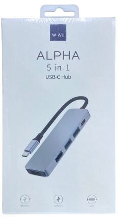  USB-C хаб WIWU Alpha 5в1 4USB/USB-C A541BC серый