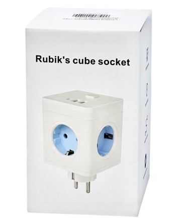  Сетевой разветвитель Cube 4розетки/2USB/1C (с выключателем) белый