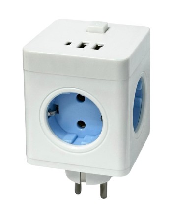  Сетевой разветвитель Cube 4розетки/2USB/1C (с выключателем) белый