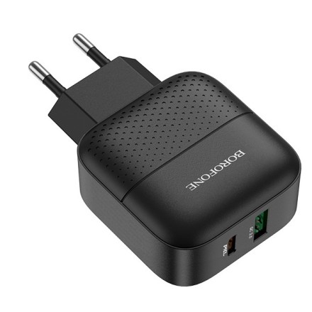  Сетевое зар. устр. Borofone BA46A 1USB/1C PD3.0/QC3.0 3A 18W черное