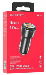 Автомобильное заряд. устр. Borofone BZ17 2USB 3A 18W черное