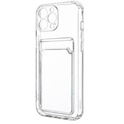 Чехол-накладка силикон с карманом под карту i-Phone 12 Pro 6.1" прозрачная