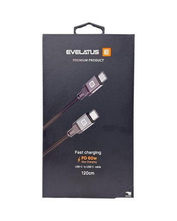  Usb Кабель-зарядка Type-C на Type-C Evelatus 60W 1.2м чёрный