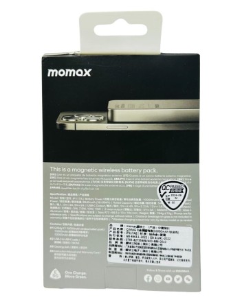  Powerbank магнитный с MagSafe Momax Q. Mag X1 10000mAh IP117AE Титан