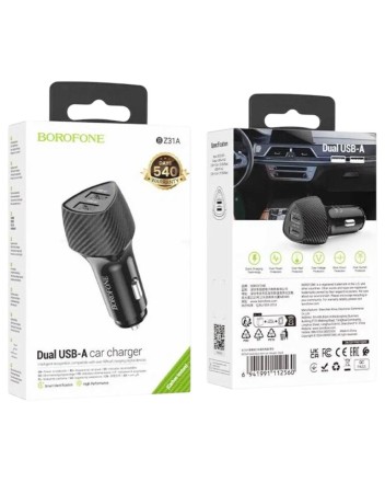  Автомобильное заряд. устр. Borofone BZ31A 2USB 3.4A черное
