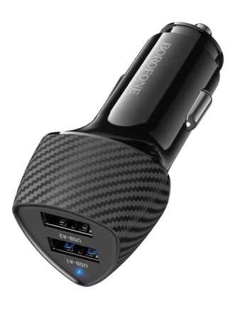  Автомобильное заряд. устр. Borofone BZ31A 2USB 3.4A черное