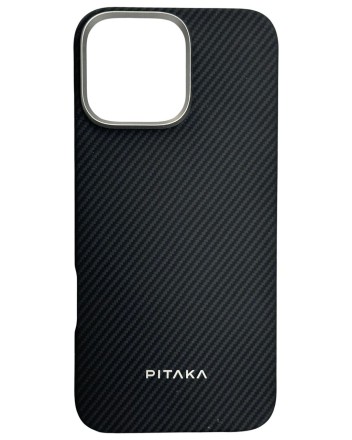  Накладка для i-Phone 16 Pro Max 6.9&quot; Pitaka Ultra Slim case&amp;grip 3 черно-серый
